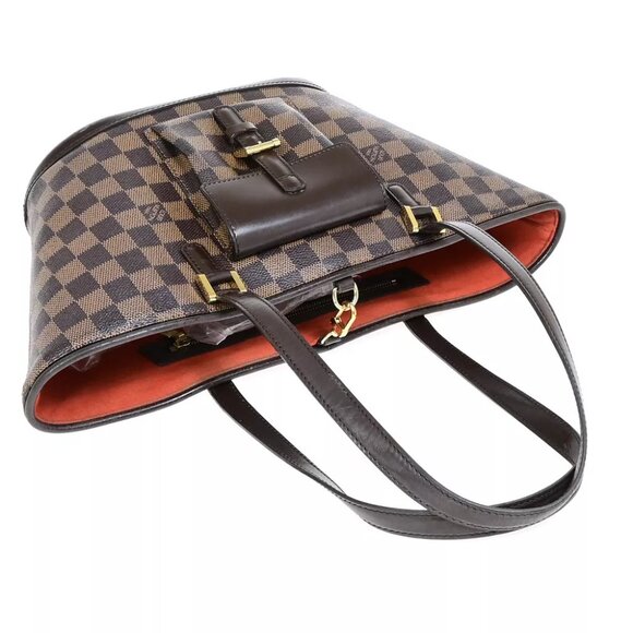 LOUIS VUITTON Manosque PM Shoulder Tote Bag Damier Leather Brown - Picture 4 of 7